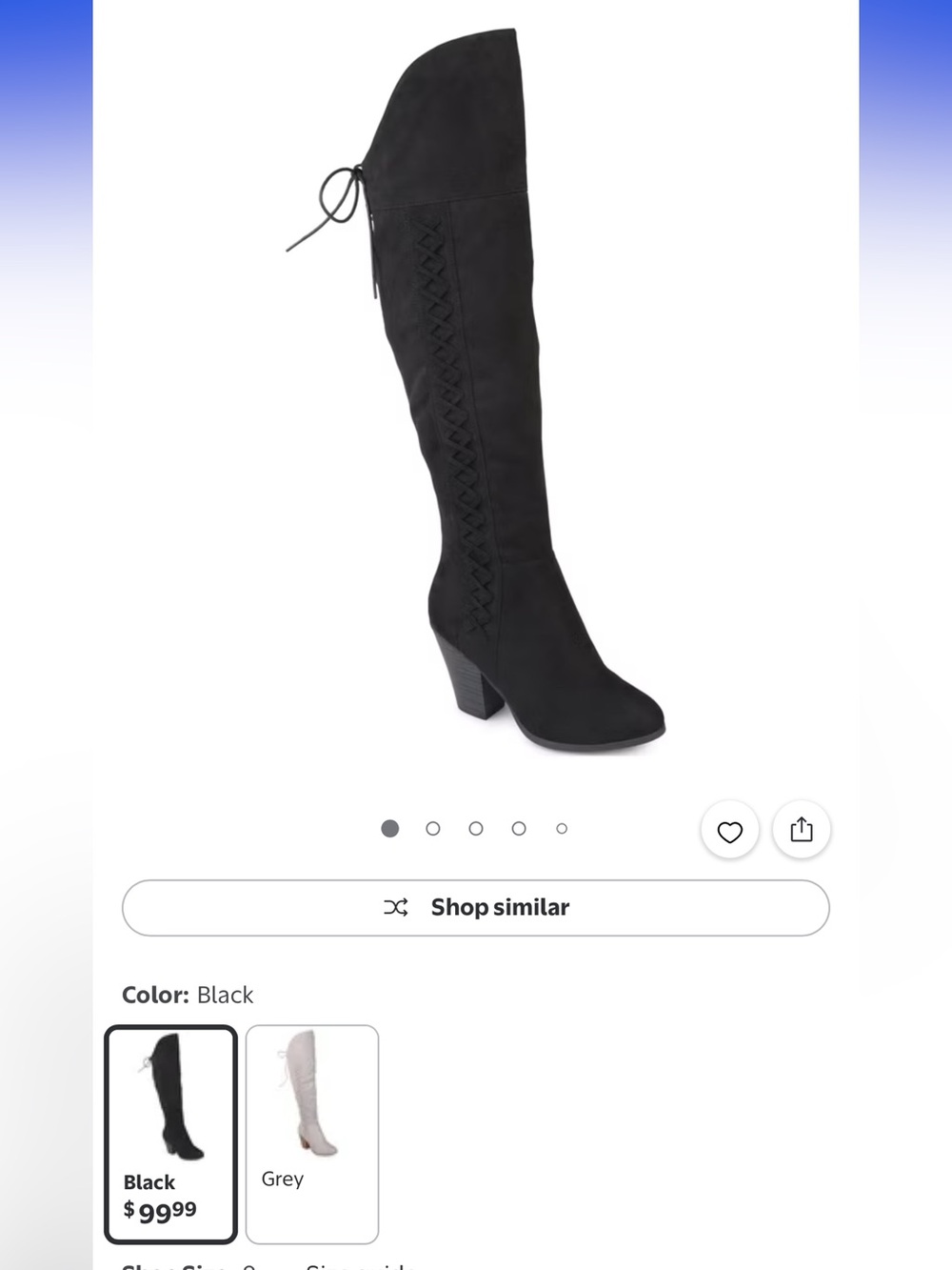 Journee Womens Spritz-s Wide Calf Stacked Heel Over The Knee Boots S:11